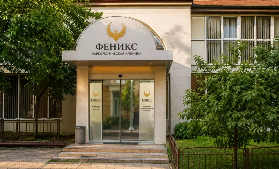 Вход в наркологическую клинику «Феникс» в Соколе